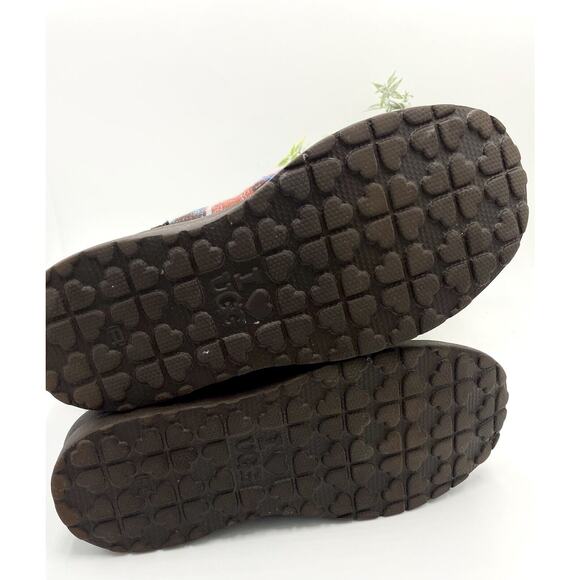 UGG Lacy Boot Nordic Fair Isle Blanket Woven Fabric Faux Fur Warm Sz 7 limited - Picture 6 of 12